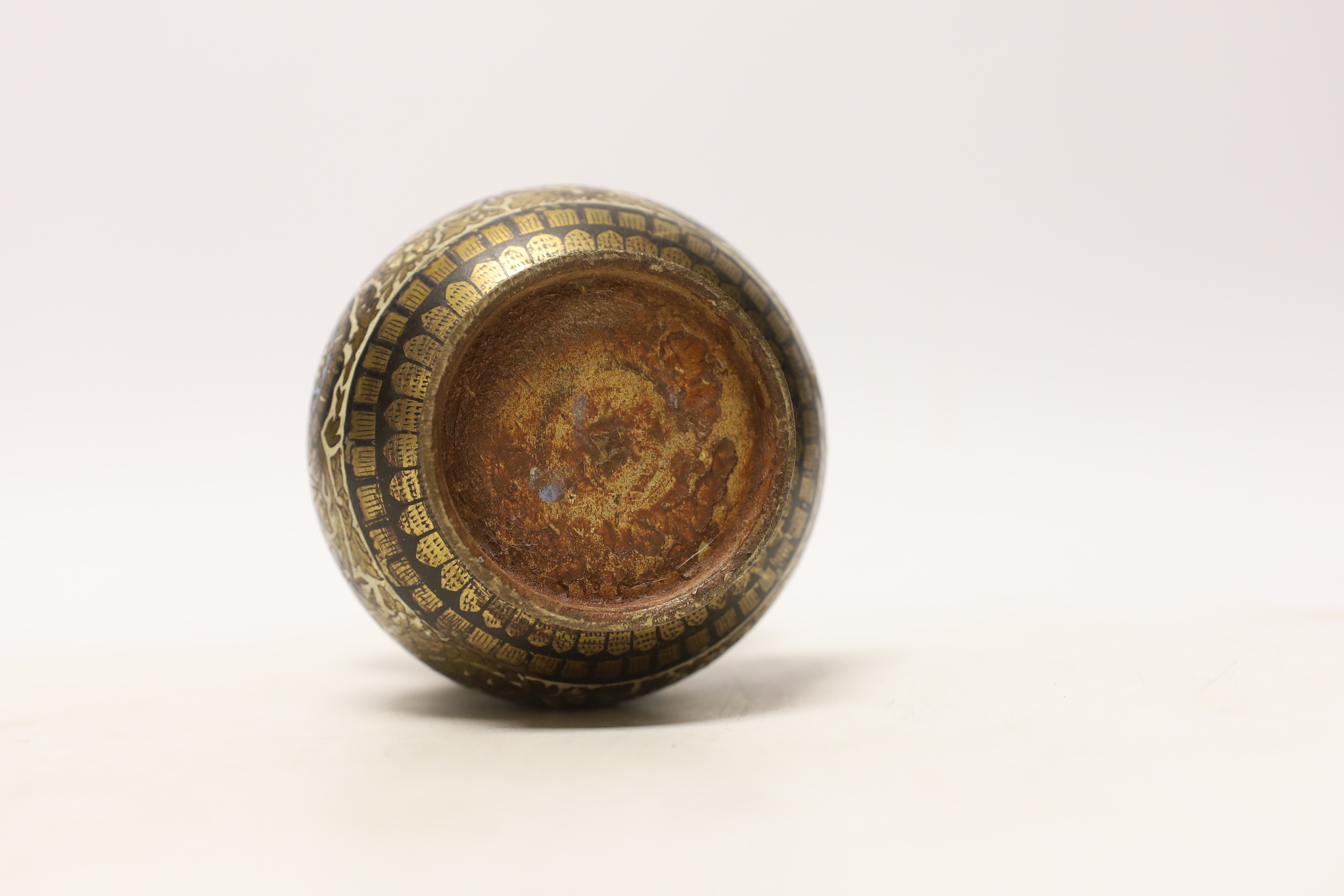 An Indian bronze enamelled vase